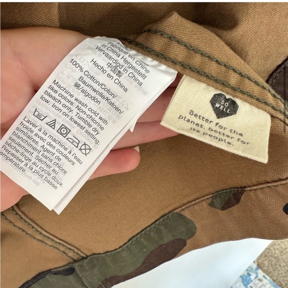 Madewell Womens Medium Green Tan Camo Full Zip Twill Anorak Jacket - Picture 4 of 6